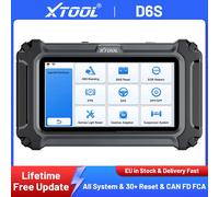 XTOOL D6S Scanner OBD2 automobile, outils de diagnostic de tous les systèmes de voiture, scanner OBD OBDII, FCA CAN FD, 30+ fonctions de réinitialisation, version améliorée du lecteur de codes D6, XTO