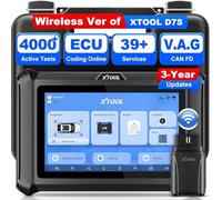 XTOOL D7W Wireless Valise Diagnostic Auto Françaisoutil, Contrôle bidirectionnel, Online Codage ECU, 39+ Service, Diagnostic de Tous Les systèmes, V.A.G Guided, Can FD et DOIP, Mise à Jour de 3 Ans
