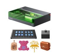 xTool S1 10W Graveur Laser avec Panneau de Travail et Assistance d'air, 0.04 * 0.06mm Spot Laser, Positionnement à Pin-Point, 400mm/s, Machine a Graver Laser pour Bois, Cuir, Acrylique, Tissu