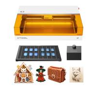 xTool S1 20W Graveur Découpe Laser avec Panneau de Travail et Assistance d'air, Positionnement à Pin Points, Autofocus, 600 mm/s, 498 x 333 mm, Approprié pour Métal, Cuir, Acrylique, Verre, Blanc