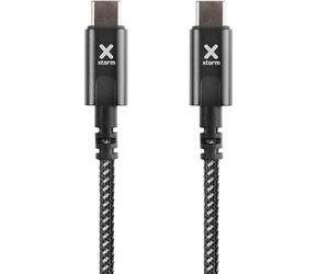 Xtorm Câble USB-C Original 2 m - Charge Rapide Power Delivery 100 W & Transfert de Données 5 Gb/s - Nylon Tressé Robuste - USB-C vers USB-C - Noir - Compatible Smartphones, Tablettes, PC & Accessoires