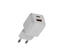 Chargeur Secteur GaN 45W Double Port USB-C PD / USB-A QC Blanc