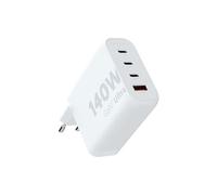 Chargeur de maison Xtorm GaN2-Ultra, 140W, 4 ports, technologie GaN, Power Delivery & Quick Charge, chargeur multiport, ABS recyclé, compatible avec smartphone, tablette et ordinateur portable - Blanc