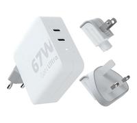 Chargeur secteur Xtorm 67 W GaN-Ultra avec adaptateurs voyage + câble USB-C PD 100 W 2 m Blanc
