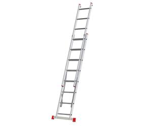Xtra Échelle Transformable en Aluminium 2 Plans 150 kg 8 marches | Deux plans coulissants, barreaux rainurés et pieds renforcés antidérapants. Structure légère et conforme à la norme EN 131.