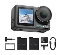Xtra Edge Pro Double batterie - Capteur de 0,3 cm, étanche à 20 m, batterie de 216 minutes, vidéo nocturne 4K/120 fps, suivi intelligent, ralenti 32x pour sports de plein air