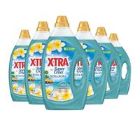XTra par Super Croix - Lot de 6 Lessives Liquides - Bora Bora - Fleurs de Monoï & Lait d'Aloe - Moment Evasion - Parfum Intense - Longue Durée - Efficace dès 20°C - Pack Intensif - 252 Lavages