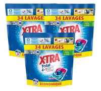 Xtra Total - Lot de 3 Pack de Capsules de lessive - Trio-Caps - 4 plus 1 - Original