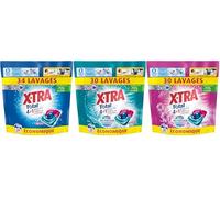 Xtra Total - Lot de 3 Pack de Capsules de lessive - Trio-Caps - 4 plus 1 - Original + Parfum Fleuri + Parfum Givré