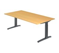 XTRA XB 2E GG | Bureau - Hêtre 200 x 100 réglable en hauteur