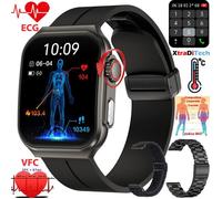 XtraDiTech Montre Connectée ECG PPG Cardiofréquencemètre Thermomètre Boîtier Alliage Écran AMOLED 2,04 Fermoir Magnétique
