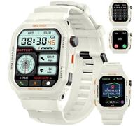 XtraDiTech Montre Connectée GPS Cardio Sport Suivi Itinéraire Localisation Longitude Latitude Couronne Numérique Alexa Strava Beige