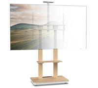 XTRARM Duolite Support TV Mobile réglable en Hauteur pour 45-110 Pouces et Max. 120 kg, Max. VESA 900x800, avec étagères et Bloc de Prises, Blanc, Manuel