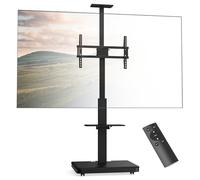 XTRARM Elite Support TV électrique Mobile pour 40-86" Max. 60 kg, élévateur TV motorisé avec réglage de la Hauteur en continu Via la télécommande, Max. VESA 600x400, avec étagères et Bloc multiprises