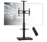 XTRARM Elite Support TV électrique Mobile pour 40-86" Max. 60 kg, élévateur TV motorisé avec réglage de la Hauteur en continu Via la télécommande, Max. VESA 600x400, avec étagères et Bloc multiprises