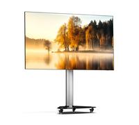 XTRARM Support TV Mobile Proton 100 avec étagére, Prises et Ports USB, VESA Hauteur 135 cm, Format Portrait Paysage, 32-75 Pouces 40 kg Aluminium