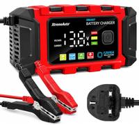 Xtremeauto Chargeur de batterie intelligent 12 V 6 A - Mainteneur de batterie de voiture entièrement automatique, désulfateur et chargeur de réparation pour voitures, motos, VTT, camping-cars