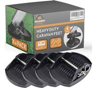 Xtremeauto Lot de 4 patins de vérin de caravane robustes pour éviter de s'enfoncer dans un sol mou, patins de stabilisation robustes pour pieds de caravane avec broches