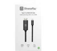 Xtrememac - Adaptateur Hdmi Type C - Hdmi Male 2m Nylon Tressé Gris