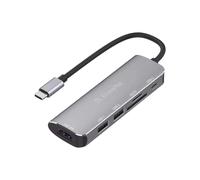 XtremeMac Docking Station USB Type-C 5000 Mbit/s Gris - Hub 6 Ports (HDMI 4K, USB 3.0, Lecteur SD/SDHC/SDXC, USB Type-C PD)
