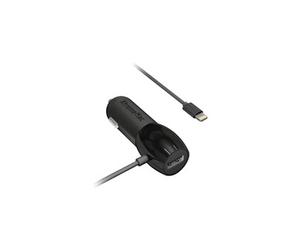 XtremeMac InCharge Auto + Lightning - Adaptateur d'alimentation pour voiture - 12 Watt - 3.4 A - 2 connecteurs de sortie (USB, Lightning) - noir