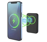 XtremeMac Magsafe Powerbank 10000mAh, Batterie externe magnétique pour iPhone 15/14/13/12 Série, USB-C, USB-A et Powerbank sans fil à charge rapide, Mini Power Bank PD 20W, Puissant, Noir