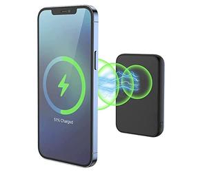 XtremeMac Magsafe Powerbank 10000mAh, Batterie externe magnétique pour iPhone 15/14/13/12 Série, USB-C, USB-A et Powerbank sans fil à charge rapide, Mini Power Bank PD 20W, Puissant, Noir
