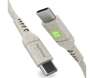 XTREMEMAC Premium ECO USB C Câble, USB-C - USB-C Type-C PD 60W, biodégradable, câble de chargement pour iPad Pro 2020 téléphone mobile, MacBook Pro, ordinateur portable, Samsung, Huawei 1m Blanc