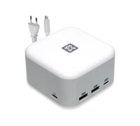 XtremeMac X-Cube PRO - Adaptateur secteur - 6 en 1 - 130 Watt - PD, SuperSpeed - 6 connecteurs de sortie (USB, USB-C, HDMI, RJ-45, USB-C 24 broches (100 Watt passthrough)) - sur le câble : USB-C