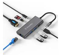 XtremeMac XWH-HUB8-13 hub & concentrateur USB Type-C 40000 Mbit/s Gris