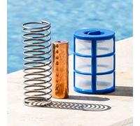 XtremepowerUS 90133 Reduces Chlorine Algae Purifier Pool Solar Ionizer Copper, Blue, Replacement Anodes Copper & Screen Basket Kit