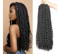 Xtrend 18 Inch 7 Packs Passion Twist Hair Bohemian Water Wave Crochet Braids Hair for Butterfly Locs Crochet Hair 18 Strands/Pack Passion Twist Synthetic Braiding Hair Extensions for Black Women