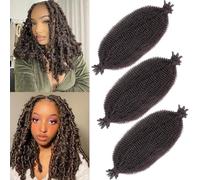 Xtrend 3 Packs 16 Inch Copper Red Soft Springy Afro Twist Hair Pre-Separated Spring Twist Hair for Faux Locs Natural Marley Twist Crochet Braiding Hair Synthetic Hair Extensions 8 Strands/Pack 4#