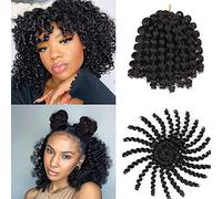 Xtrend 5 Packs/Lot Wand Curl jamaican bounce Twist Braids Cheveux Crochet Braids Extension de cheveux bouclés 8 pouces Tissage de cheveux synthétiques pour femmes 20 brins/pack (8 pouces, 1B#)