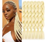 Xtrend 6 Packs 24 pouces Jumbo Tresting Extensions de cheveux pour les femmes Blondes à haute température Kanekalon Traite des cheveux pour torsion Crochet Box (6packs, 613#)