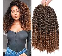 Xtrend 7 Pack 12 pouces Passion Twist Cheveux Vague D'eau Synthétique Crochet Tresses pour Court Passion Twist Tressage Cheveux Ombre Déesse Locs Bohème Curl Extensions de Cheveux pour Femmes T30#