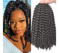 Xtrend 7 Packs Passion Twist Cheveux 12 pouces Vague D'eau Crochet Tressage Cheveux Bohème Curl Passion Twist Tresses Synthétiques Bomb Spring Twist Tressage 18 brins/pack 2#