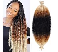 Xtrend 8 Packs 20 Inch Pre Separated Springy Afro Twist Hair Spring Twist Hair Braiding Hair Synthetic Extensions (8 Strands/Pack,1B27613#)