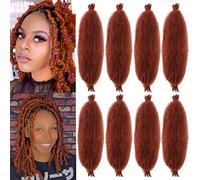 Xtrend 8 Packs Cuivre Rouge Springy Afro Twist Crochet Cheveux 12 Pouces Pré-Séparés Spring Twist Cheveux Synthétiques Marley Crochet Tressage pour Distressed Butterfly Locs Extension de Cheveux 350#