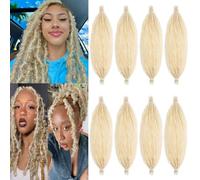 Xtrend 8 Packs Pre-Separated Blonde Soft Springy Afro Twist for Faux Locs Natural Marley Crochet Braiding Synthetic Hair Extensions - 12 Inch, 8 Strands/Pack 613#
