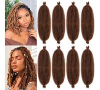 Xtrend 8 Packs Pre-Separated Spring Afro Twist Hair 16 Inch Long Spring Twsit Crochet Hair For Butterfly Locs Brown Synthetic Marley Twist Hair Extension For Black Women 30# …