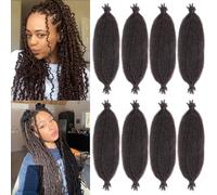 Xtrend 8 Packs Soft Springy Afro 16 Inch Short Spring Twist Hair For Distressed Soft Locs Natural Black Marley Twist Crochet Braiding Hair Synthetic Hair Extension For Women(8 Strands/Pack,4#)…