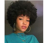 Xtrend 8 Pouces Courtes Afro Crépus Bouclés Perruques Noir Fluffy Afro Bouclés Cheveux Synthétiques Perruques Résistant À La Chaleur Perruques Doux Bouncy Curls Cheveux Perruques Pour Noires 1B#
