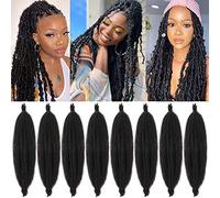 Xtrend - Lot de 8 paquets de cheveux afro torsadés pré-séparés pour fausses dreadlocks - Cheveux synthétiques - Noir naturel - 61 cm - 1B#