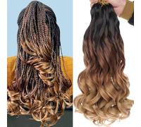 Xtrend Lot de 8 paquets d'extensions de cheveux bouclés pré-bouclés de 25,4 cm pour tresses Goddess Box 1B3027#