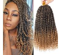 Xtrend Lot de 8 paquets d'extensions de cheveux Passion Twist pré-torsadés au crochet - 30,5 cm - 12 mèches/lot - Ombre naturelle - T27#