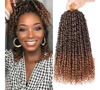 Xtrend Lot de 8 paquets d'extensions de cheveux Passion Twist pré-torsadés au crochet - 30,5 cm - 12 mèches/lot - Ombre naturelle - T30#