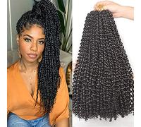 Xtrend Passion Twist Hair 6 packs 18 pouces Tresses Bohème pour Crochet Passion Twist Vague D'eau Crochet Tressage Cheveux Synthétique Fibre Naturelle Torsion Tressage Cheveux 22 Brins/Pack 2#