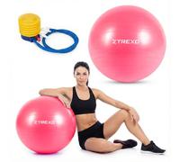 XTREXO Amélioration de la Posture et stabilité - Ballon de Gymnastique - Polychlorure de Vinyle antidérapant - 55 cm Rose - pour Pilates, Fitness, Bureau et rééducation
