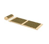 TREXO Grand tapis d'acupression avec coussin marron 110 x 44 x 2 cm avec coussin 38 x 15 cm avec housse en coton et éponge 18D - Pics en PVC résistants à l'abrasion - Soulage les tensions musculaires